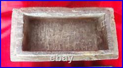 1820's No Joints single Wood Wooden Carved Trinket Box Antique Vintage Rare A-1