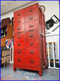 1950's Papworth Industries Post Office Bank of Drawers. Vintage/Chest/Industrial