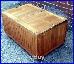 1960s vintage Heals solid teak campaign military style coffee side table trunk