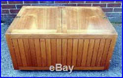 1960s vintage Heals solid teak campaign military style coffee side table trunk