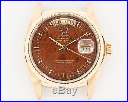 1982 Rolex 18k Gold Ref. 18038 Day-Date with Wood Dial & Excellent Case