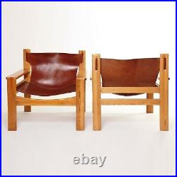 1x MidCentury BORGE MOGENSEN Style Tan Leather Lounge Armchair Vintage Retro