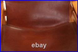1x MidCentury BORGE MOGENSEN Style Tan Leather Lounge Armchair Vintage Retro