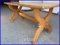 20thC, large, oak, rectangular, refectory, coffee table, X frame, server, hall, table