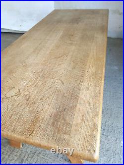 20thC, large, oak, rectangular, refectory, coffee table, X frame, server, hall, table