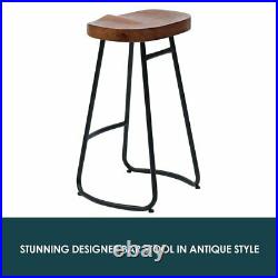 2/4x Vintage Industrial Bar Stools High Chair Kitchen Counter Wooden Seat DR