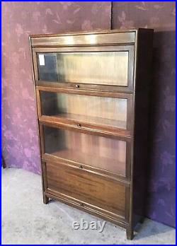 2 x Vintage Four Section Bookcase, Gunn, Library Bookcase, Lawyers Bookcase