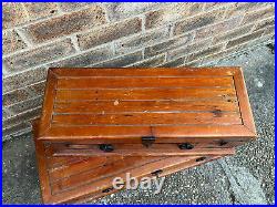 2no Solid Pine Trunk/vintage/old/ Chest / Antique Wood Blanket Box