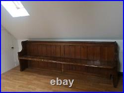 8ft Vintage Solid Wood Church Authentic Pew Settle Bench Seat Bar Cafe dining
