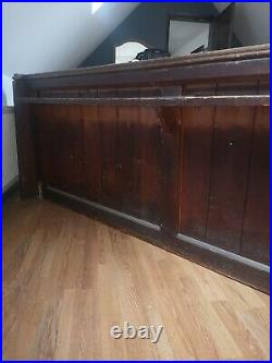 8ft Vintage Solid Wood Church Authentic Pew Settle Bench Seat Bar Cafe dining
