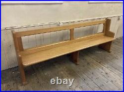 8ft Vintage Solid Wood Oak Church Authentic Pew Settle Bench Seat Bar Cafe