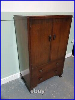 ANTIQUE ART DECO OAK TALL BOY ART MODERNE CHEST OF DRAWERS c1925-39 VINTAGE CHES