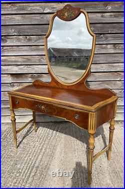 ANTIQUE/VINTAGE 20th CENTURY FRENCH STYLE VANITY DRESSING TABLE AND CHAIR