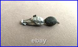 ANTIQUE WWI TOUCH WOOD FUMS UP SILVER CHARM DOLL thumbs up vintage sterling