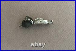ANTIQUE WWI TOUCH WOOD FUMS UP SILVER CHARM DOLL thumbs up vintage sterling