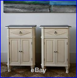 A Pair of Vintage Swedish Gustavian Nordic Style Bed Side Cabinet Lamp Tables