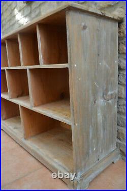 A Superb Antique / Vintage Old Rustic Pine Pigeon Hole Bookcase / Cabinet