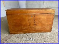 A Vintage Antique Satinwood Trunk/Chest/ Box with Metal Handles