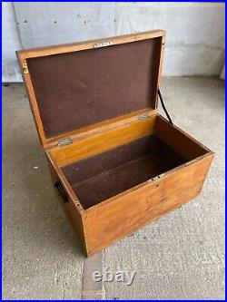 A Vintage Antique Satinwood Trunk/Chest/ Box with Metal Handles