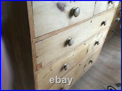 A very large antique vintage pine Chest Of Drawers 4ft x 4ft pine furniture