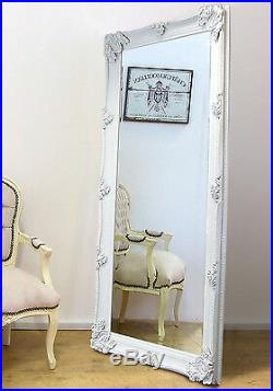 Abbey Large Full Length Shabby Chic Vintage Leaner Floor Mirror White 31 X 65