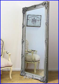 Abbey Large Full Length Shabby Chic Vintage Leaner Wall Mirror Silver 65 x 31