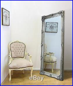 Abbey Large Full Length Shabby Chic Vintage Leaner Wall Mirror Silver 65 x 31