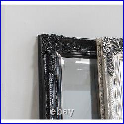 Abbey Large Shabby Chic Vintage Wall Leaner Mirror Black 65 x 31