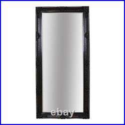 Abbey Large Shabby Chic Vintage Wall Leaner Mirror Black 65 x 31