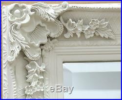 Abbey Large Shabby Chic Vintage Wall Leaner Mirror Cream 65 x 31