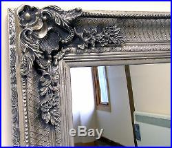 Abbey Large Silver Shabby Chic Vintage Antique Wall Hanging Mirror 31 x 43