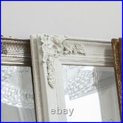 Abbey Large Vintage Cream Rectangle Ornate Wall Mirror 31x43 (110cm x 79cm)
