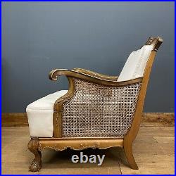 Antique Bergere Armchair/ Vintage French Walnut Armchair / Antique Lounge Chair