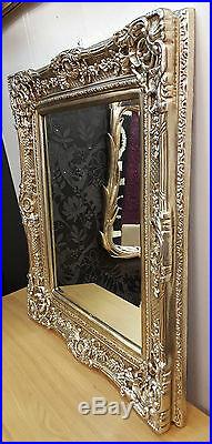 Antique Champagne Silver Ornate Vintage French Beveled Wall Mirror 85x75cm New