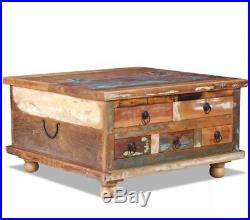 Antique Coffee Table Vintage Industrial Furniture Large Storage Draw Rustic Wood
