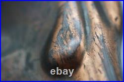 Antique Engraved Copper Scoop & Vintage Wood Brush Crumb Whisk 1920s