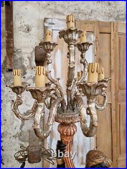 Antique Floor Lamp Blackamoor Vintage Wood Carved Light Italian Authentic