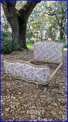 Antique French Bed Double Bed Demi Corbeille Bed Vintage Upholstered Makers Mark