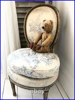 Antique French chair bedroom toile vintage shabby chic pretty gift seat