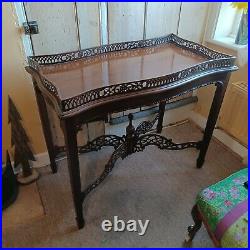 Antique Mahogany Side Silver Table
