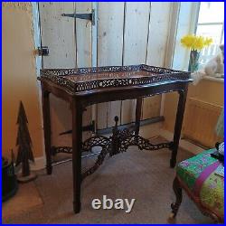 Antique Mahogany Side Silver Table