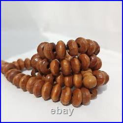 Antique Natural Wood Misbaha Brown Rosary Vintage Hand Made Renewed Islamic