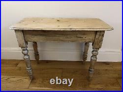 Antique Pine Table, Side Table, Old, Vintage, Rustic, Country, Stripped Pine