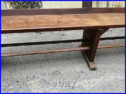 Antique Pitch Pine Station Bench Church Pew Industrial Cafe Bar REVERSIBLE