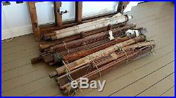 Antique Rare HUGUENOT Fine Weaving Vintage Large Wood Floor Loom Very Old