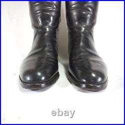 Antique Riding Boots Vintage Leather & Wooden Trees / Lasts Black Hunting Boot
