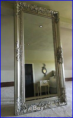 Antique Silver Large Vintage Statement Leaner Dress Swept French Wall Mirror 6ft