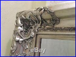 Antique Silver Large Vintage Statement Leaner Dress Swept French Wall Mirror 6ft