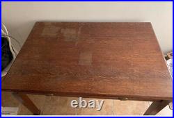 Antique Solid Oak Two Drawer Writing Desk Made In Birmingham