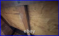 Antique Solid Oak Two Drawer Writing Desk Made In Birmingham
